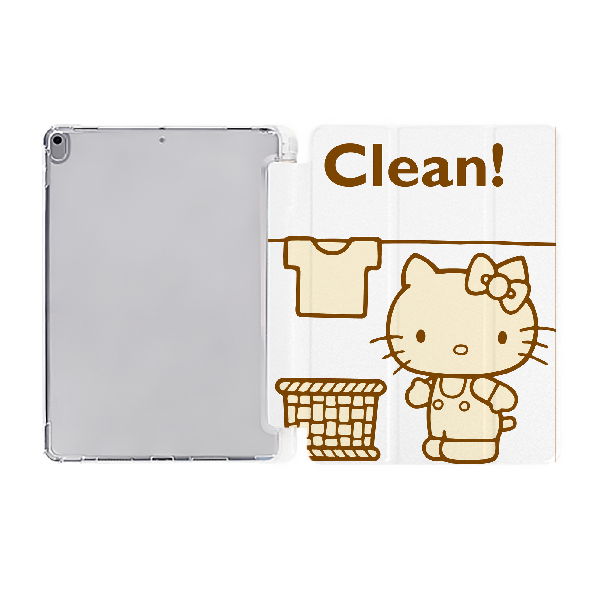 （画像用） Hello Kitty ハローキティ IPad ケース ペン収納付き 三つ折りスタンド PUレザー×シリコン 対応機種9.5/10.5/10.9インチ